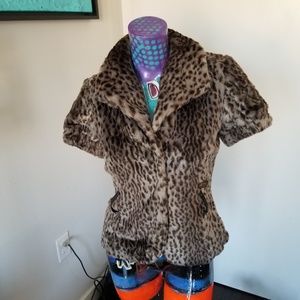 Miss Sixty Sexy Brown and Cream Leopard Jacket Lar